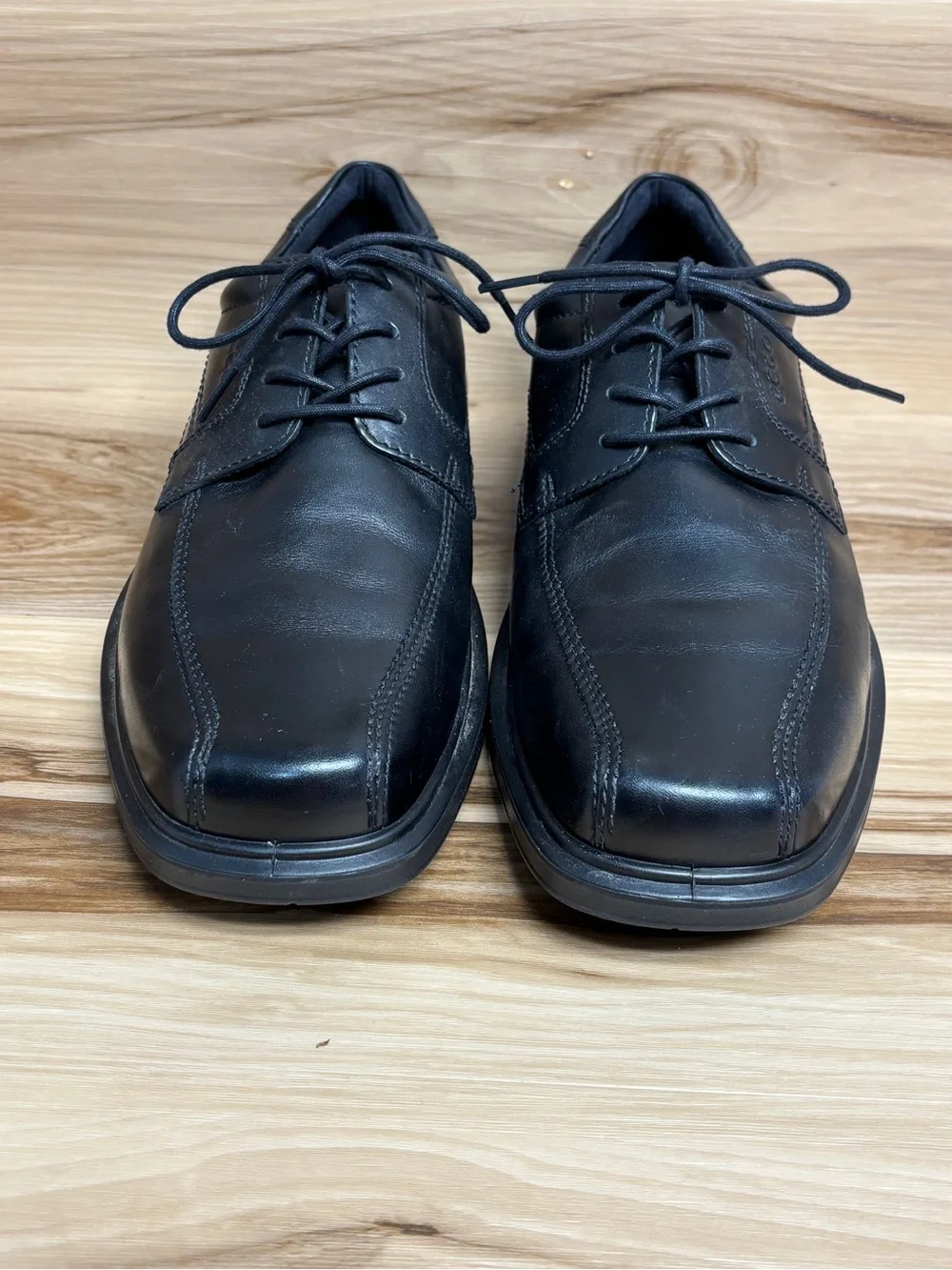 ECCO Helsinki 2.0 Mens Bike Toe Tie Black Leather Shoes size 11–1.5
